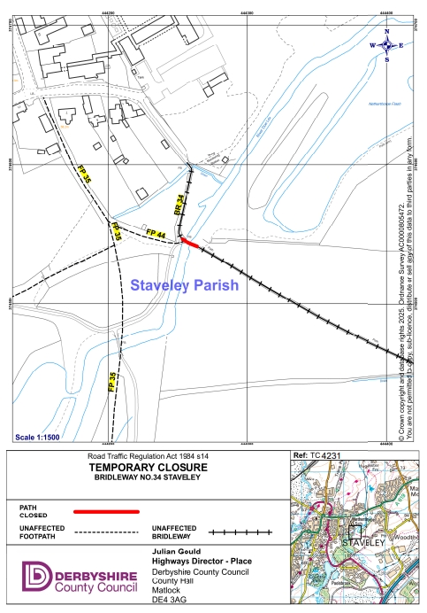 map of the footpath closure