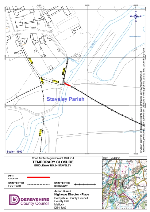 map of footpath temporary closure