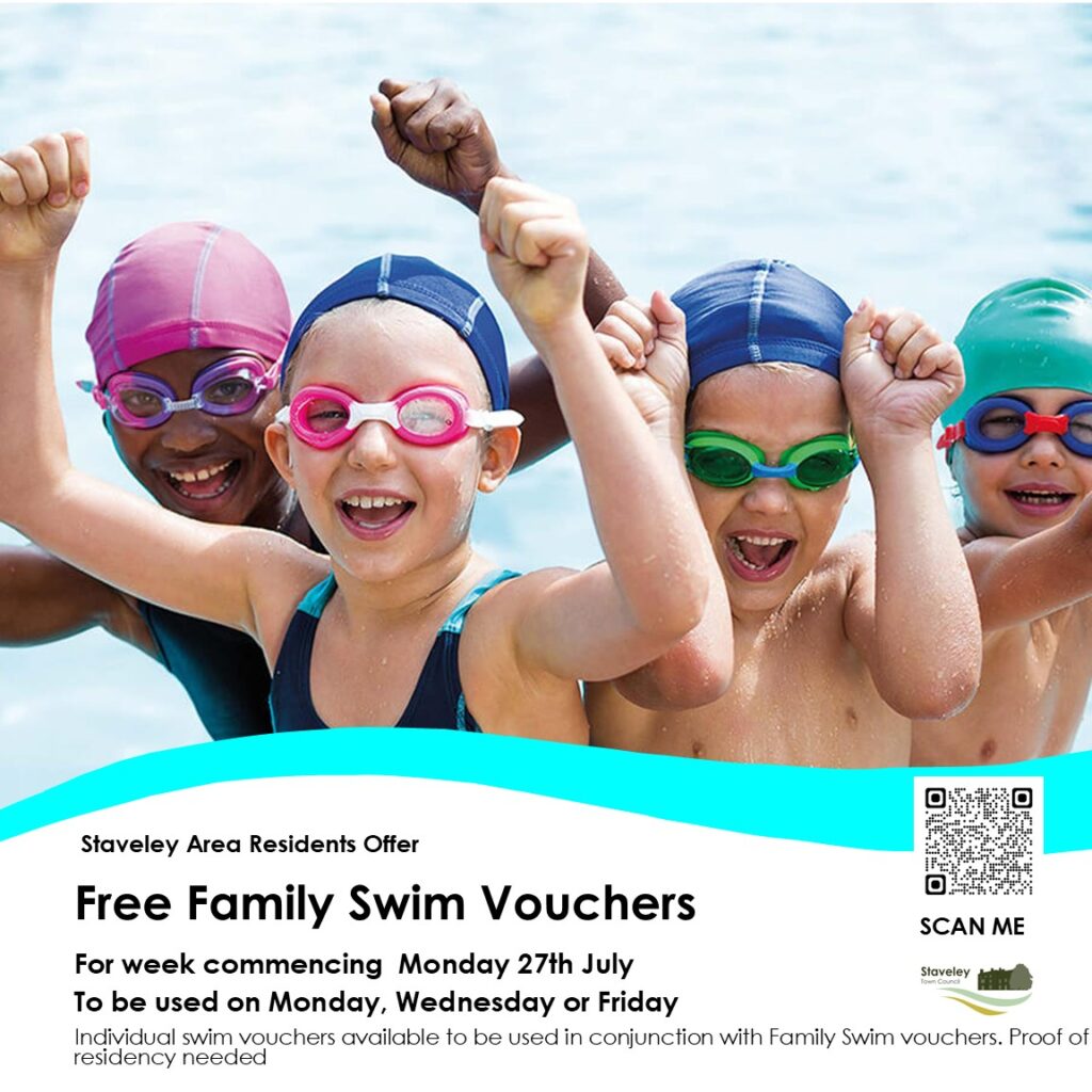 advert for free healthy living vouchers for staveley Residents details to follow